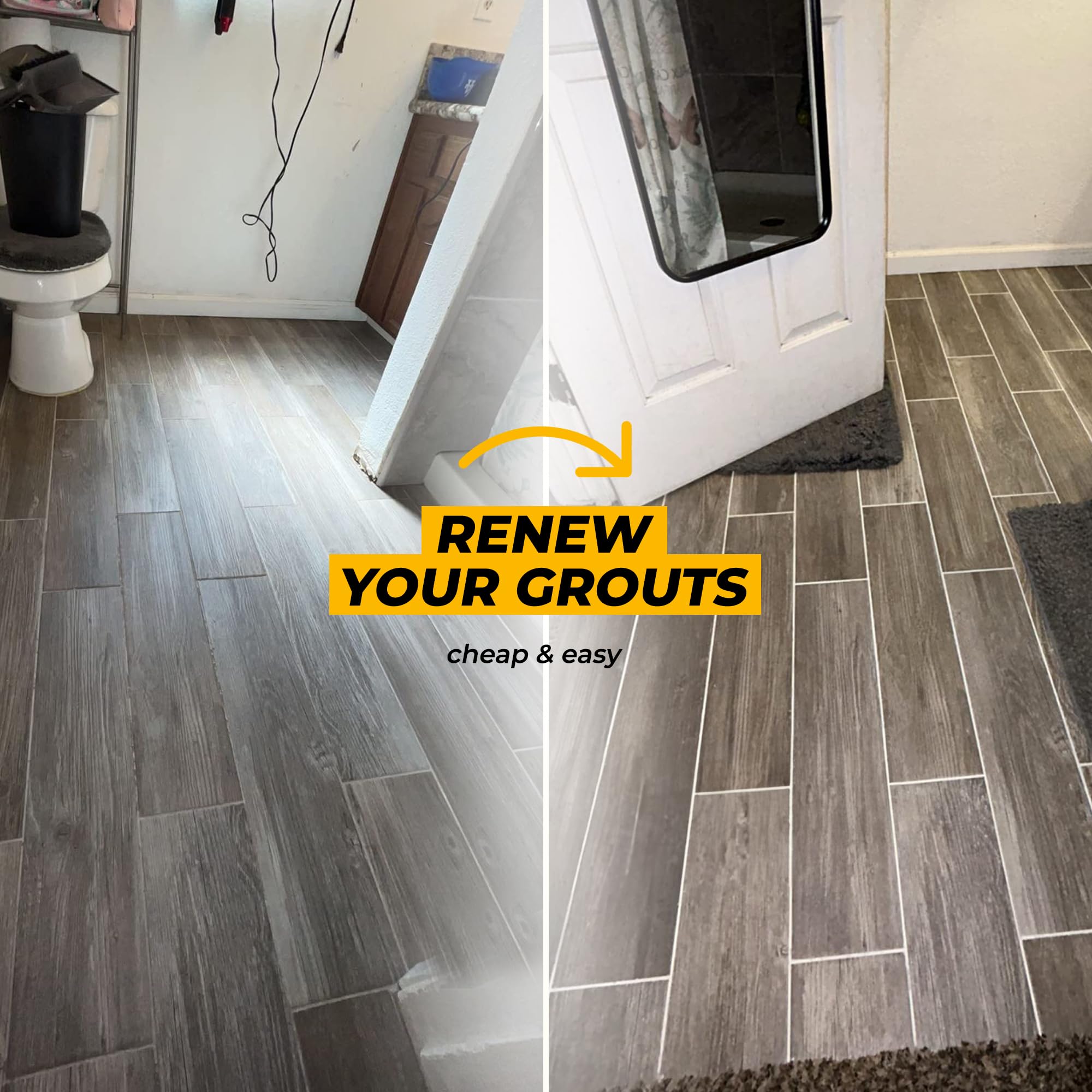 PentaUSA grout renewal finish in shower, durable, color-matching option.