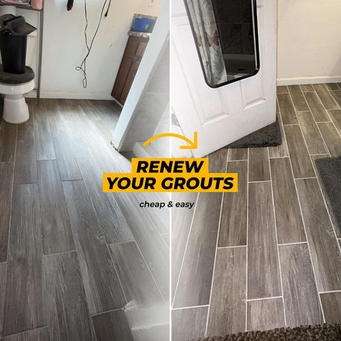 PentaUSA grout renewal finish in shower, durable, color-matching option.
