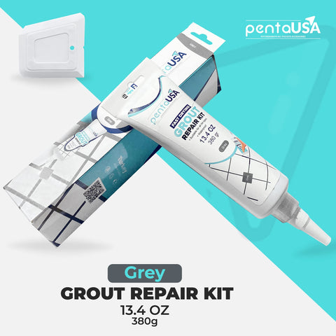 PentaUSA grout repair kit with applicator spatula in grey for easy regrouting.