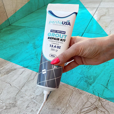 PentaUSA Tile Grout on bathroom tiles delivers clean, uniform grout.