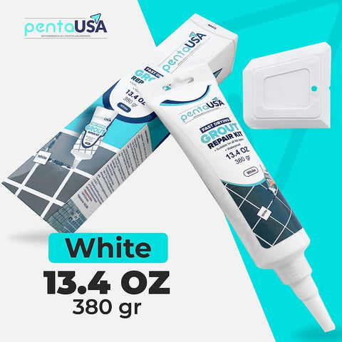 PentaUSA Tile Grout on kitchen tiles refreshes grout color without sealing.