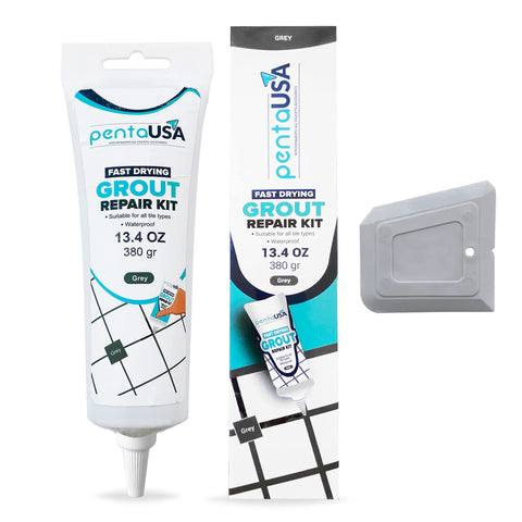 PentaUSA tile grout large tube grey for quick, durable repairs.