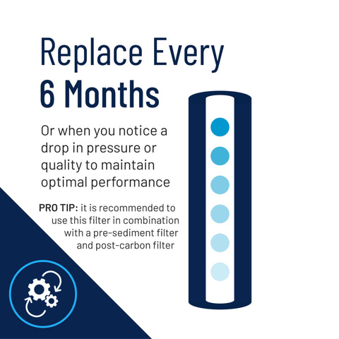 Pentek 20-inch housing compatibility image shows easy replacement in Big Blue systems.