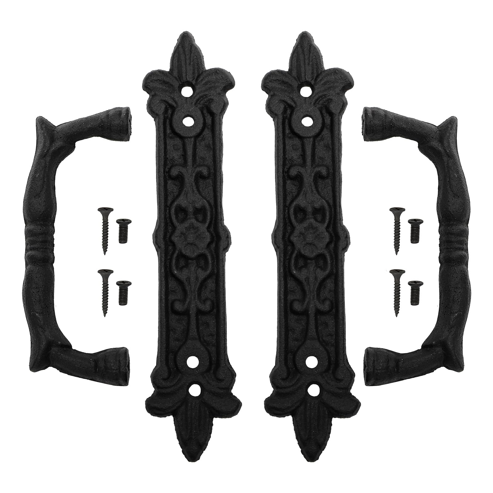 Peohud antique black door pull with precast holes for quick install