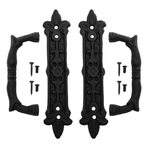 Peohud antique black door pull with precast holes for quick install