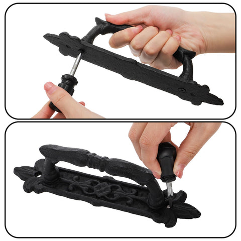Peohud carved metal handle with smooth edges for comfortable grip