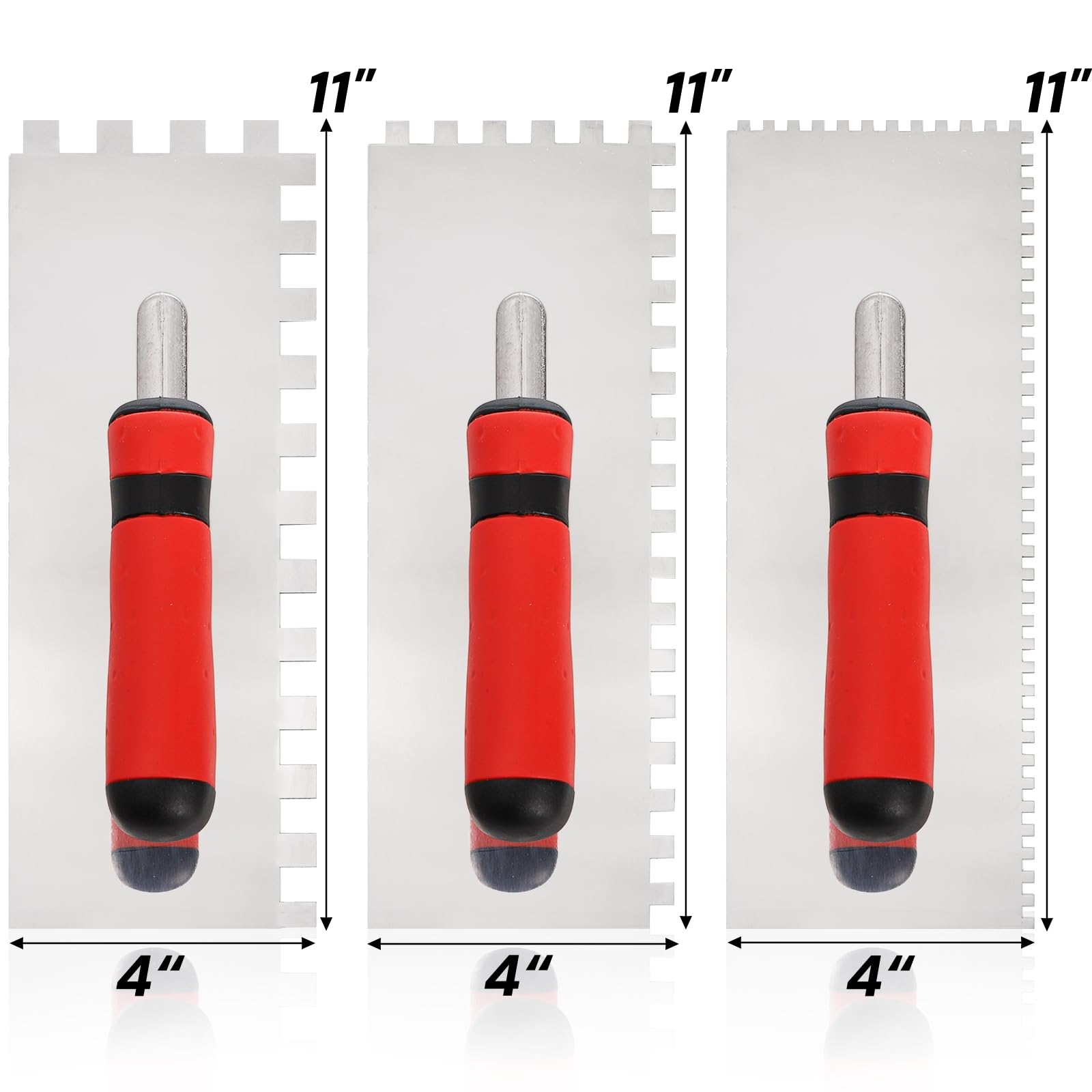 Peohud square notched trowel 5-32 x 5-32 for precise mortar distribution in tile work