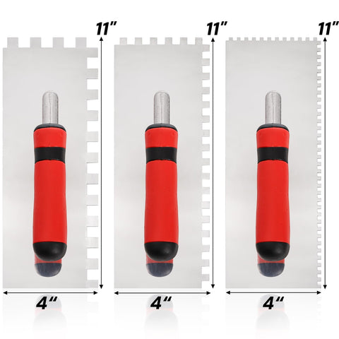 Peohud square notched trowel 5-32 x 5-32 for precise mortar distribution in tile work