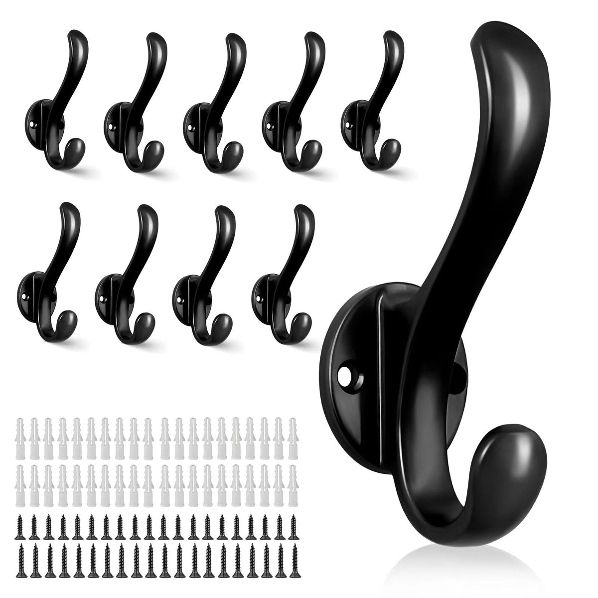 PEOIAOY coat hooks wall mount showing sturdy design for heavy coats.