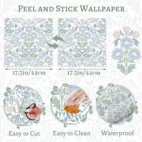 PeonyQueen floral contact paper suitable for dry-area countertops and cabinets