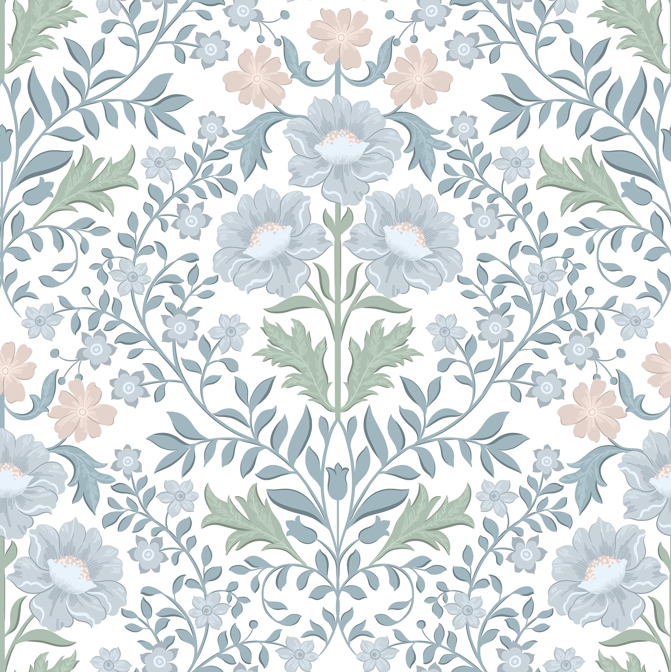 PeonyQueen wildflower wallpaper blue and white pattern for quick decor updates