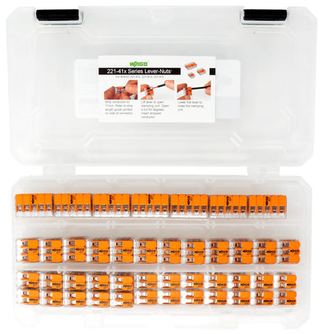 Peppy WAGO 221-415 5-conductor connectors handle larger splices.