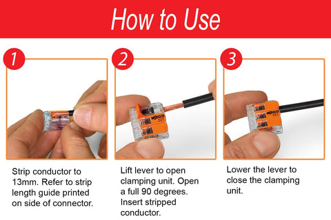 Peppy Products WAGO 221-613 3-conductor set optimized for flexible copper wiring