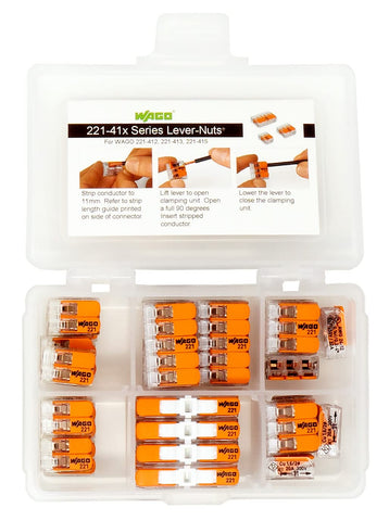 Peppy Products WAGO transparent housing shows strip length before insertion