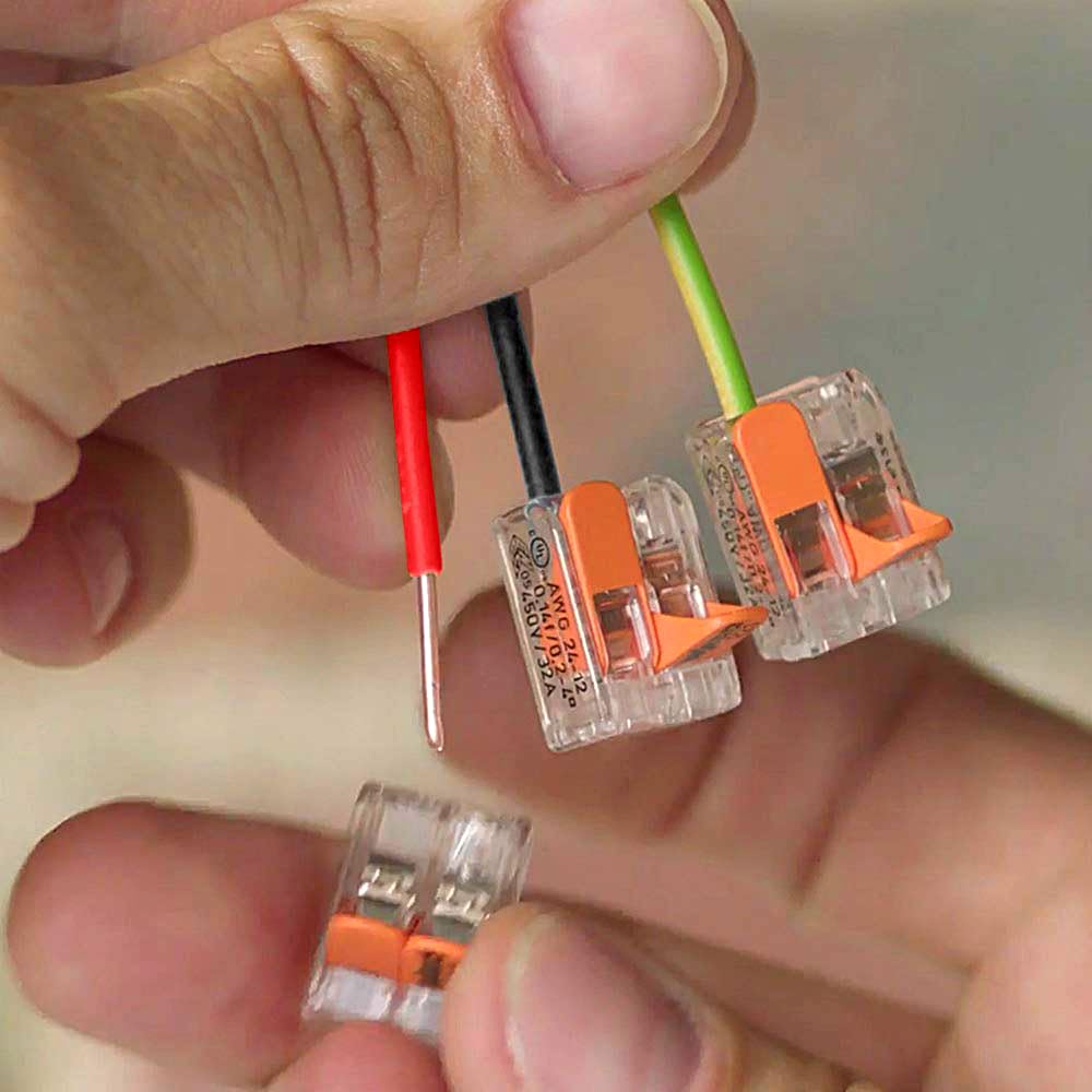 Peppy Products WAGO 221-413 three-conductor view enables neat terminations