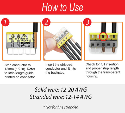 WAGO 2773 transparent housing allows quick visual confirmation during wiring.