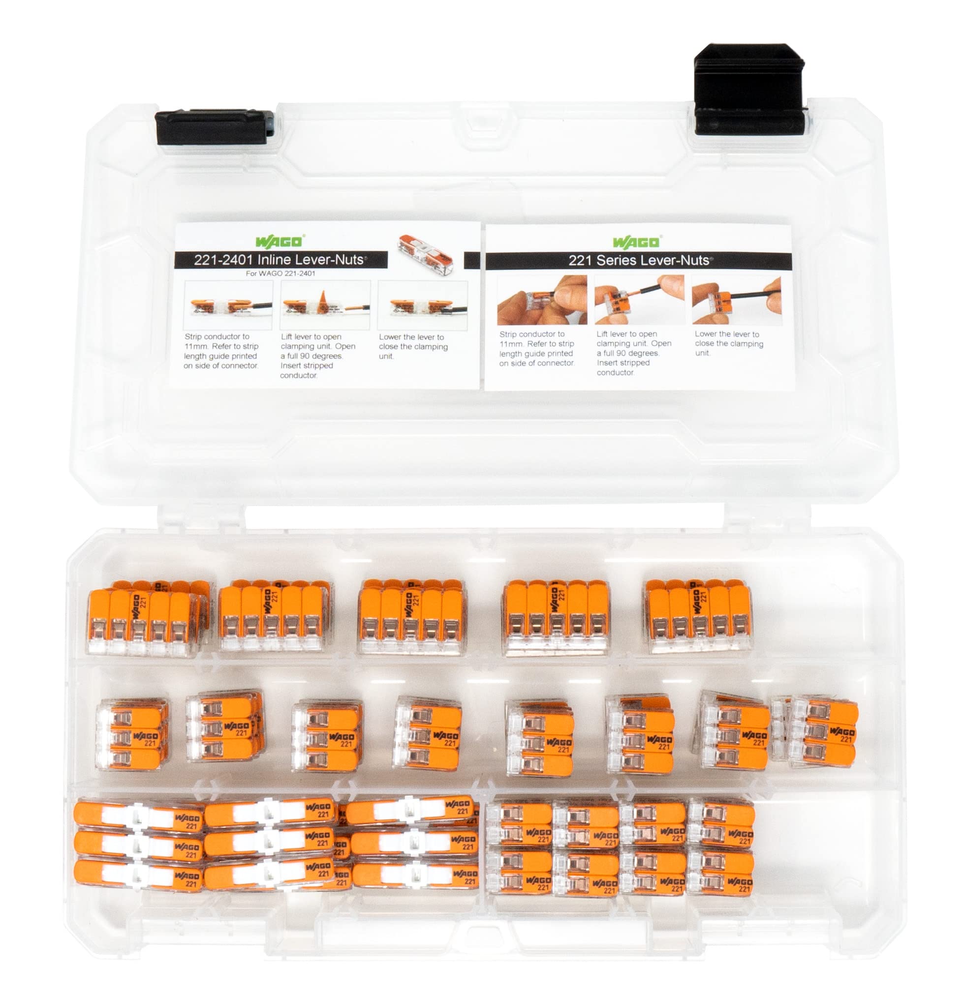 Peppy Products WAGO transparent housing demonstrates strip-length visibility