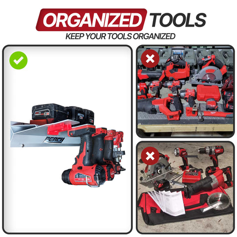 All-in-one Milwaukee storage: includes bit holder and mounting plate.