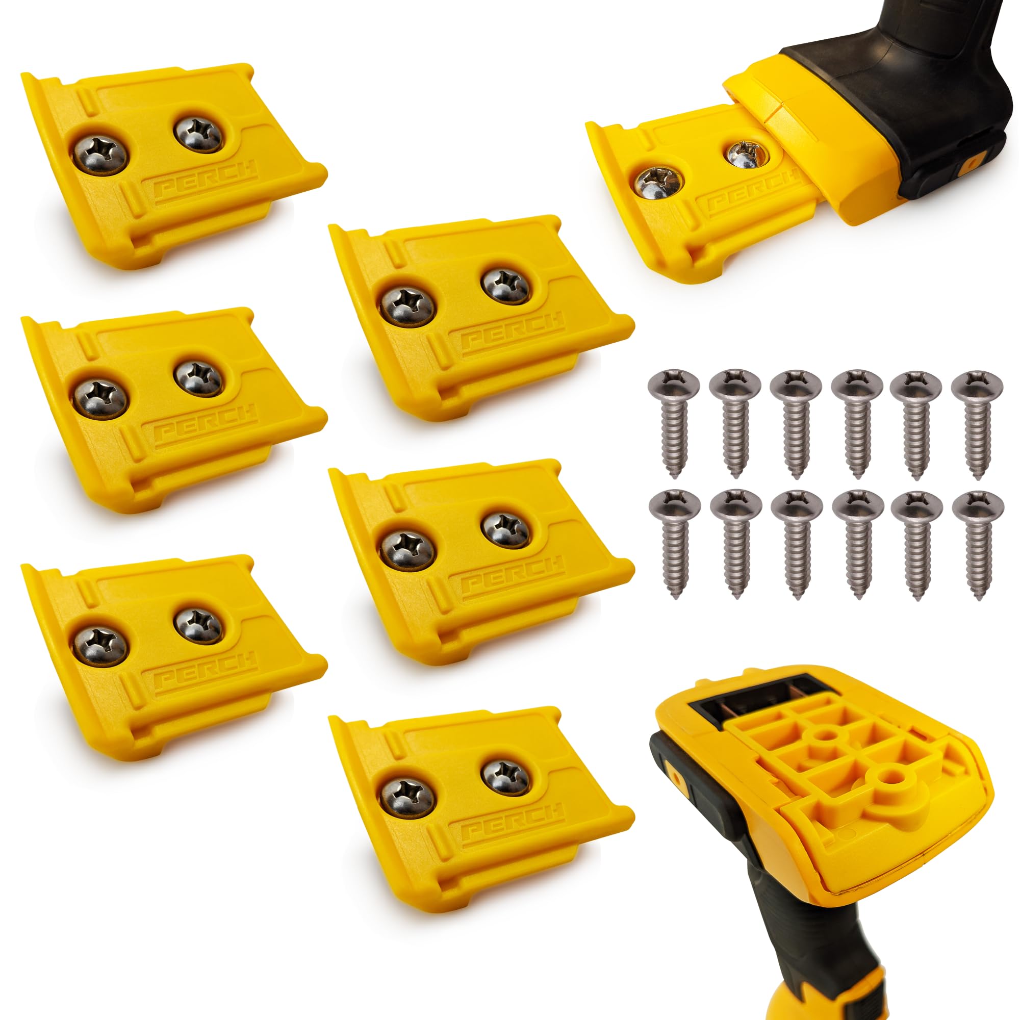 Secure installation: PERCH tool holder screws in and locks for steady tool storage.