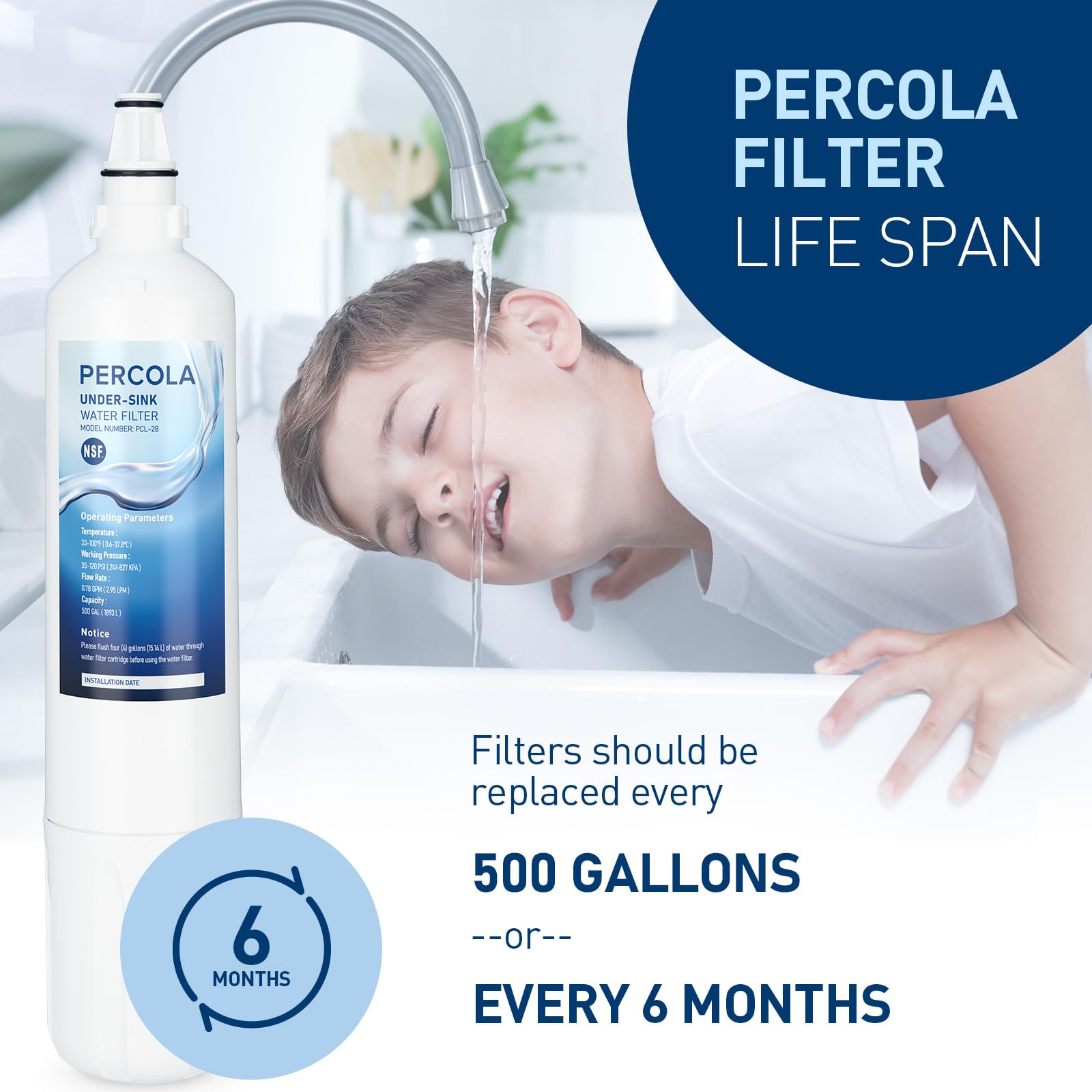 PERCOLA AP Easy C Complete twist-lock design enables fast, sanitary filter changes.