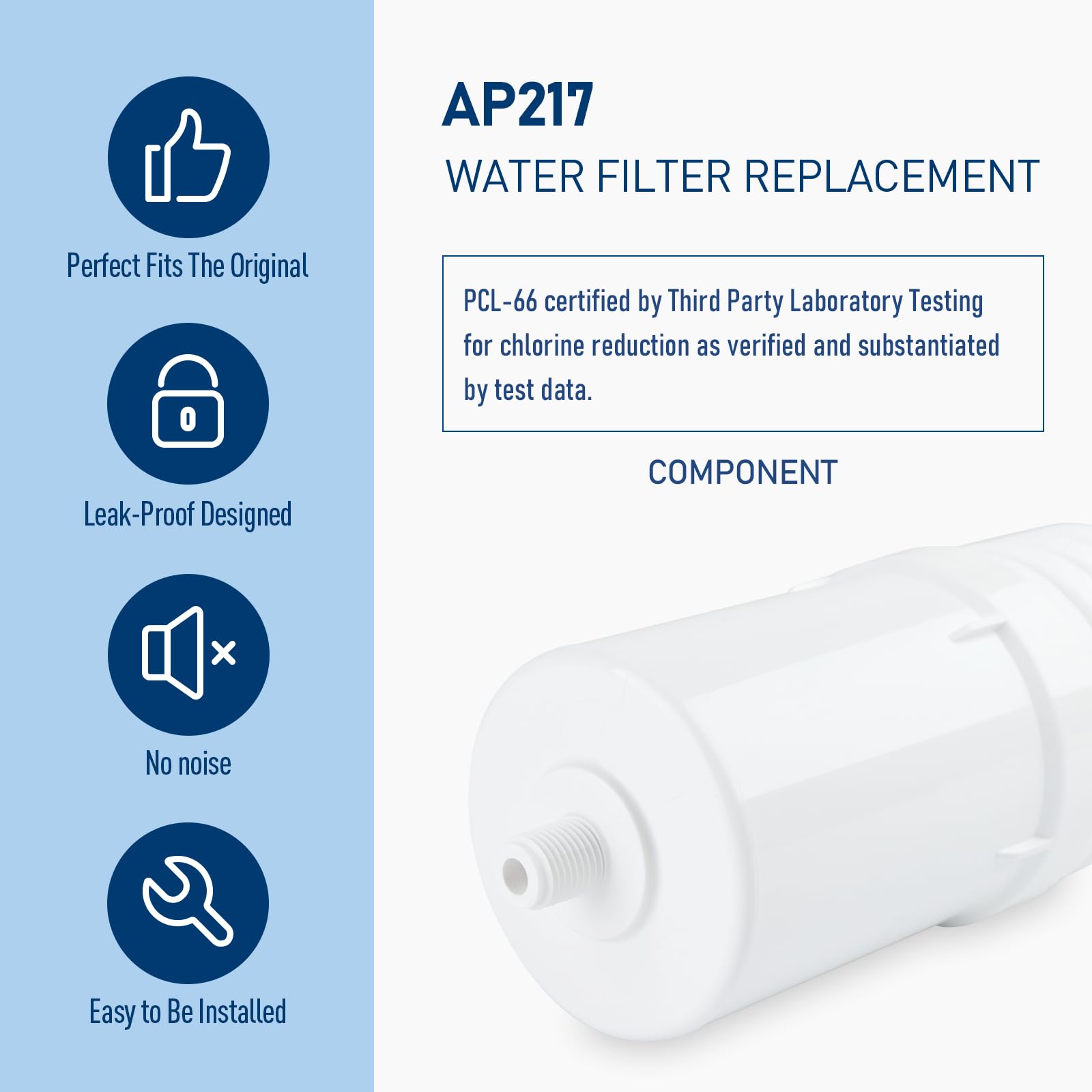 PERCOLA AP217 activated carbon post-filter reduces odors for crisper water