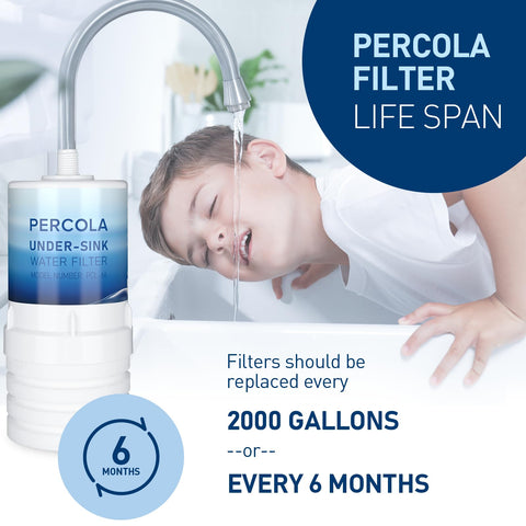 PERCOLA AP217 two-stage filtration showing sediment capture and carbon polishing