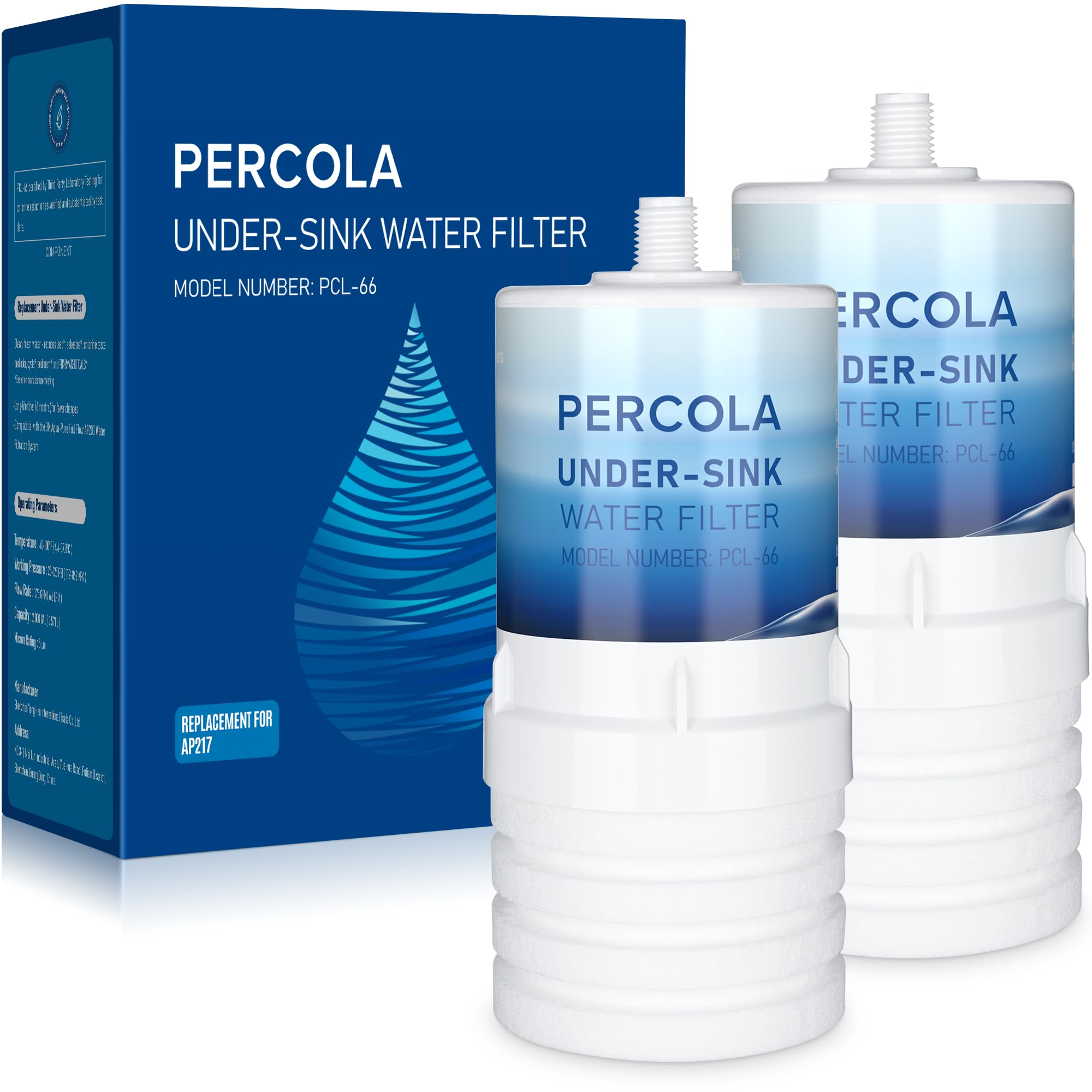 PERCOLA AP217 under-sink filter 2-pack ready for fresh water at home