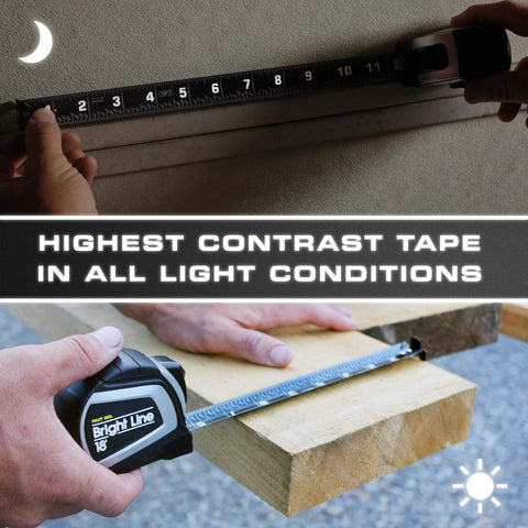 Perfect Measuring Tape anti-pinch retract for safe, one-handed operation.