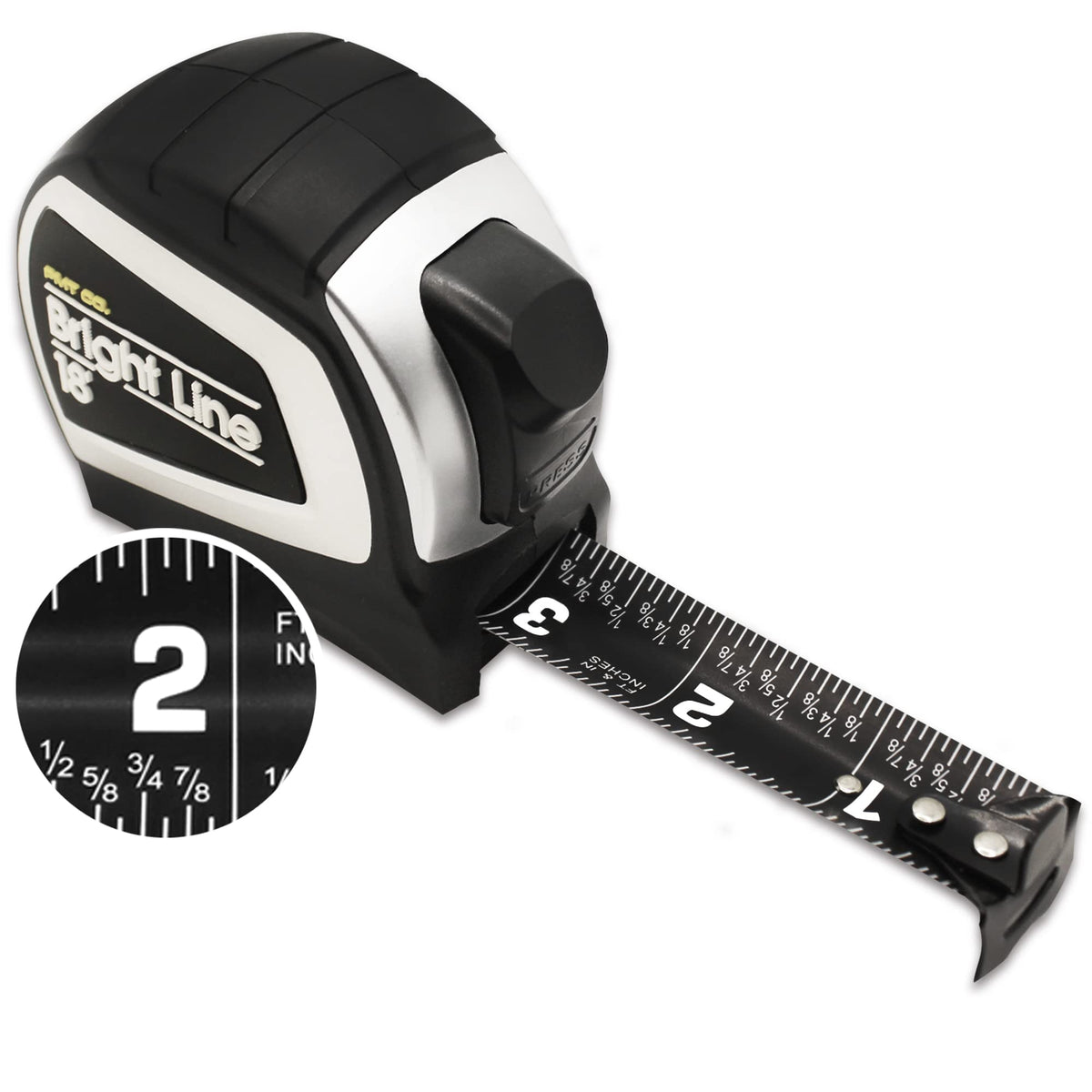 Perfect Measuring Tape BrightLine contrast readout makes measurements easy in dim light.