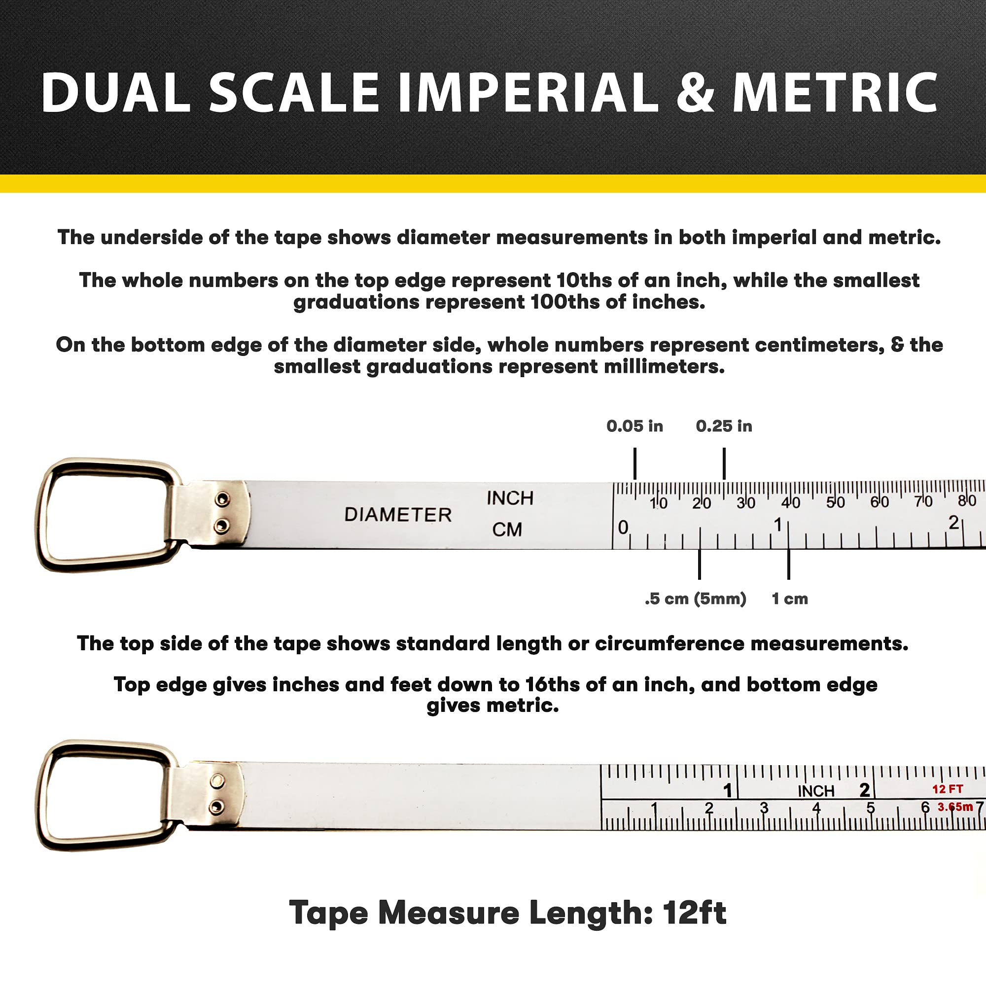 Perfect Pi DCT120 imperial and metric scales provide flexible cylindrical measurements.