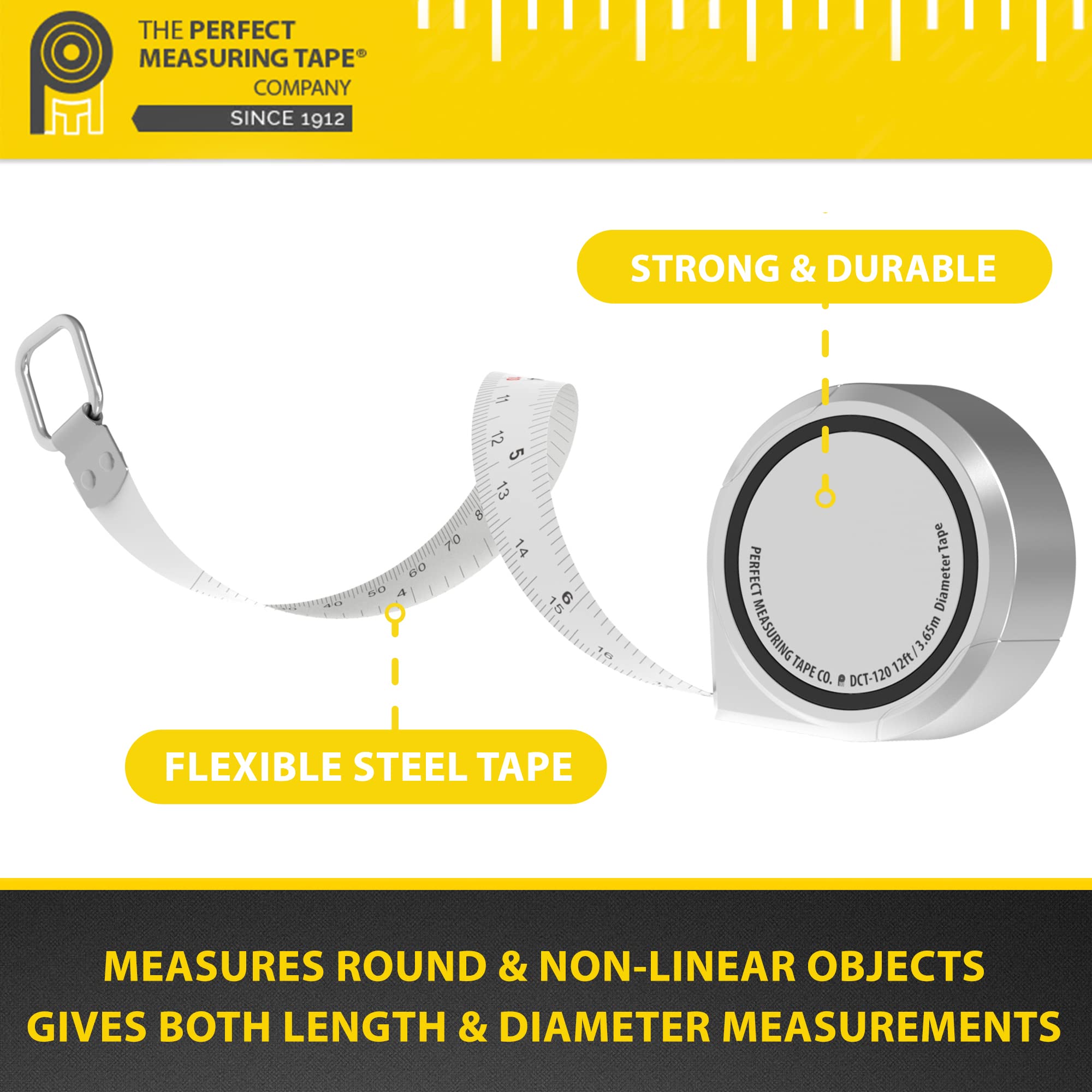 Perfect Pi DCT120 used on a tree branch to measure circumference in the field.