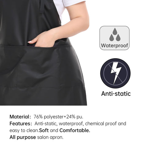PERFEHAIR apron with water-resistant coating resists dye splashes during coloring