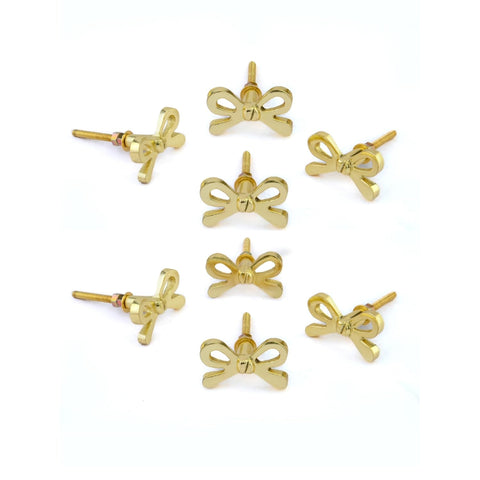Modern vintage look achieved with Perilla Home brass bow knobs