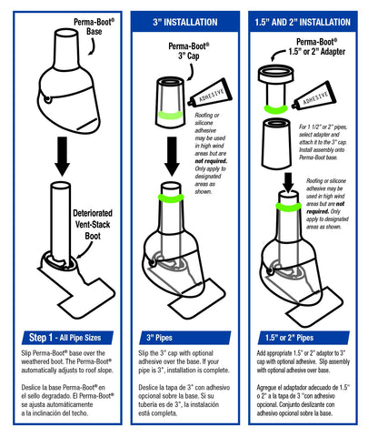 Perma-Boot lifetime guarantee stamp emphasizes long-term reliability for shingle roofs.