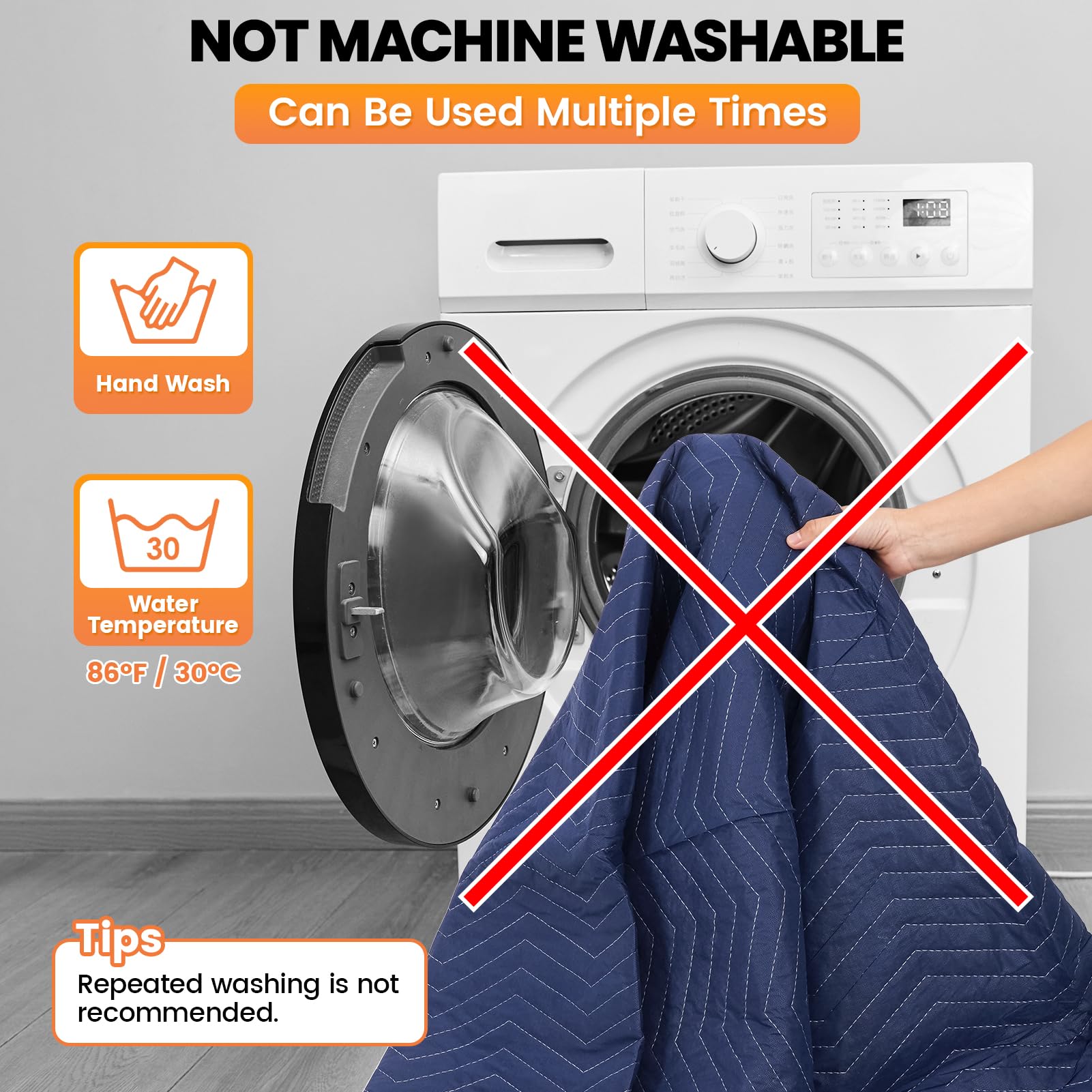 Permade easy-clean blanket; shake off debris after every move.