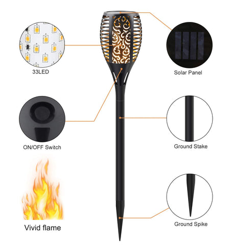 Permande fireless flame torch offers warm glow without real flames.