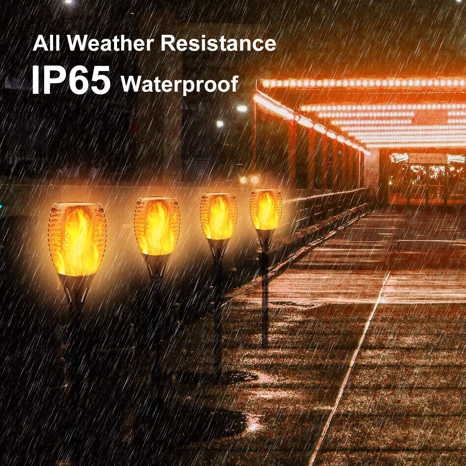 Permande outdoor torch light guides walkways and driveways safely.