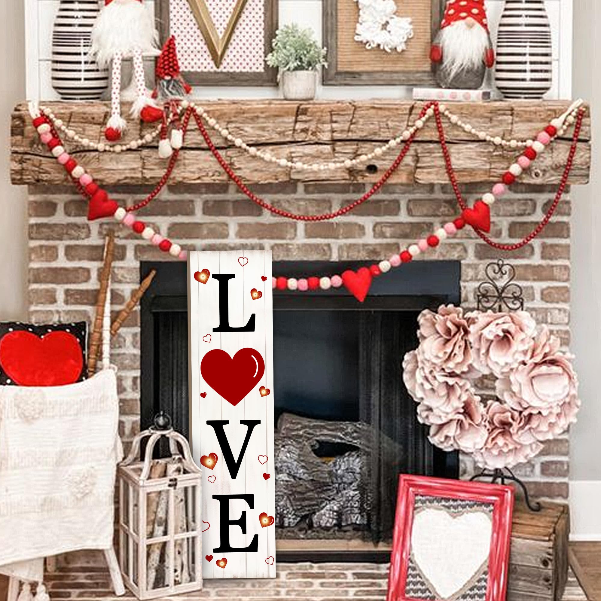 PEROUU love sign with red heart motif brightens front door decor.