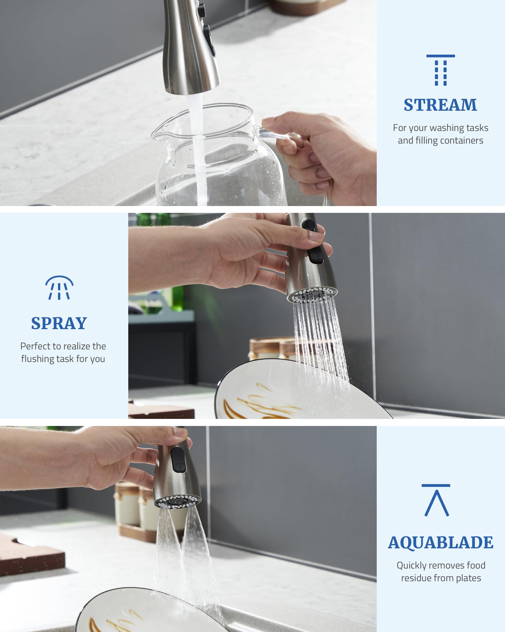 PerPaiMe stream mode illustrates gentle rinsing for everyday tasks.