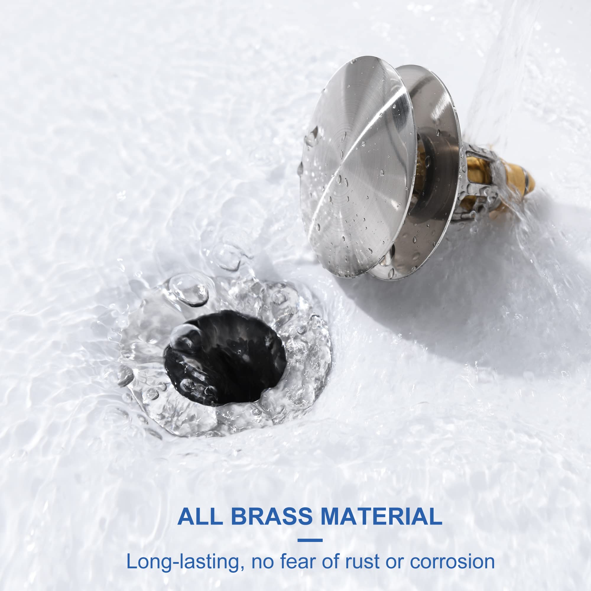 Universal-fit rubber rings improve compatibility with various drain holes.
