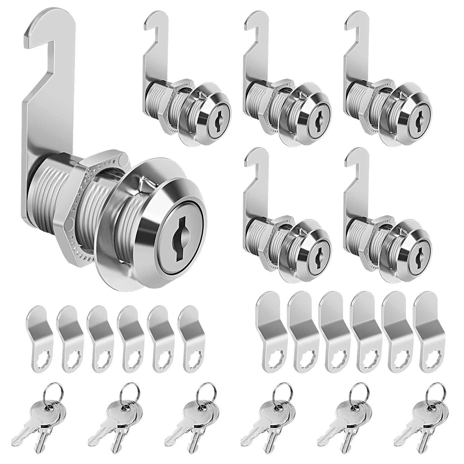 Pertinel cam lock close-up showing zinc alloy body for durable cabinet security.