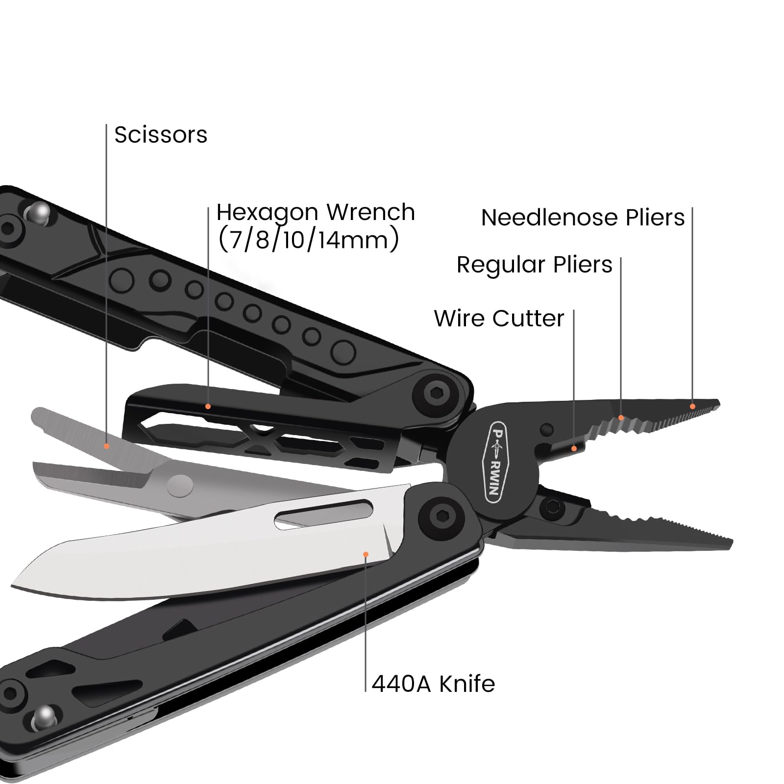 PERWIN multitool scissors for intricate trimming outdoors