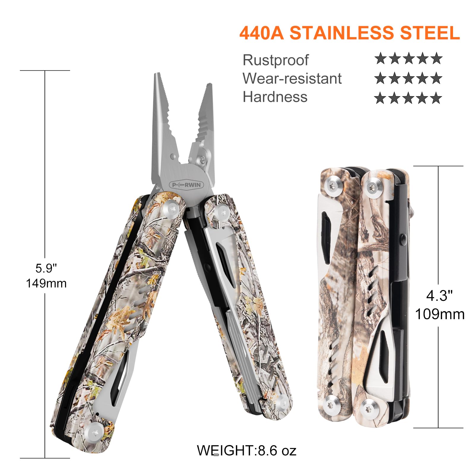 PERWIN multitool pocket clip and sheath demonstrates secure carry.