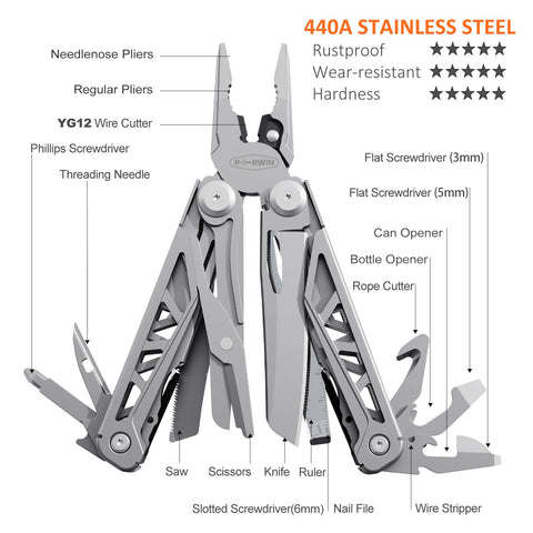 PERWIN multitool pocket knife in closed view for quick one-handed access.