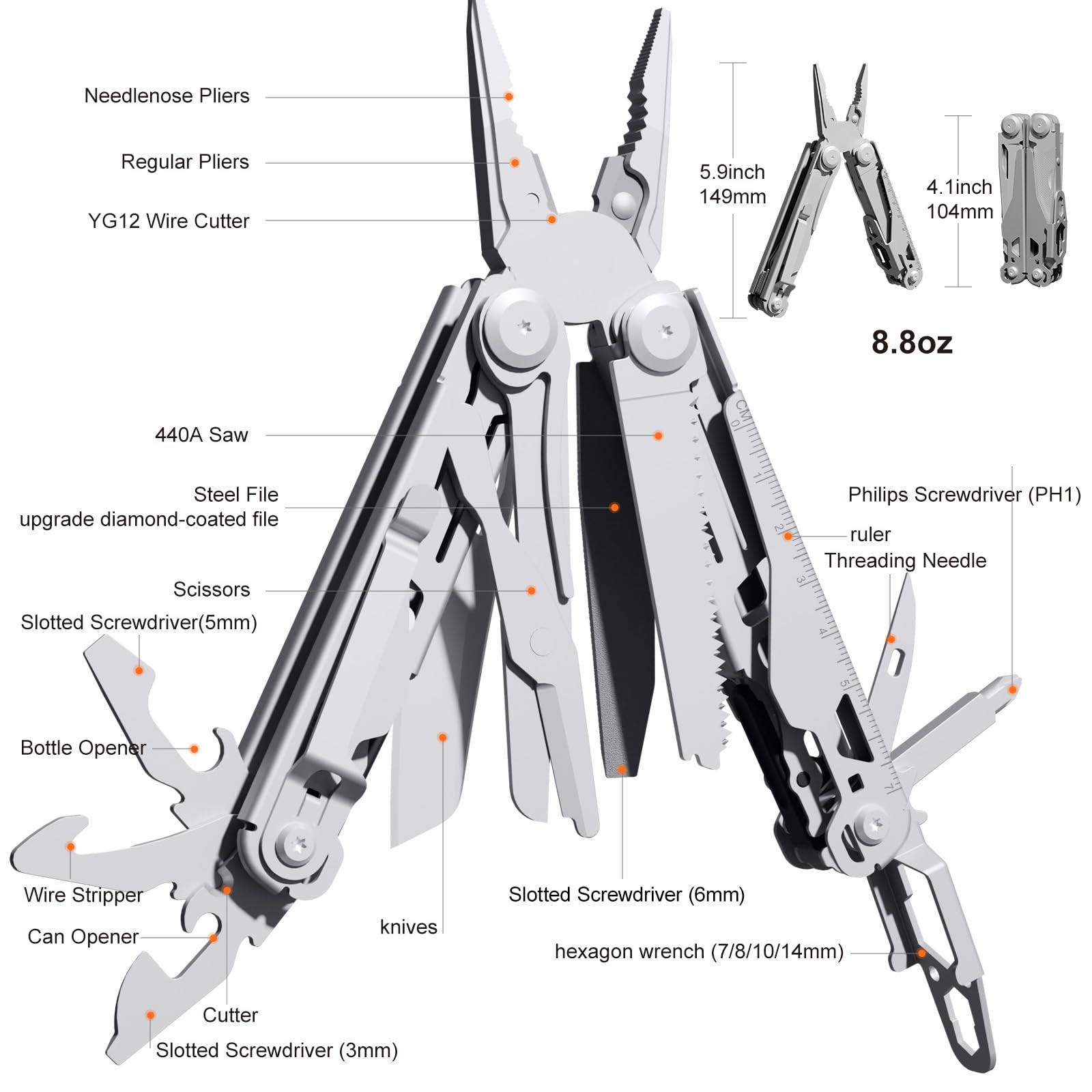 PERWIN safety-locking multitool keeps tools secure during use
