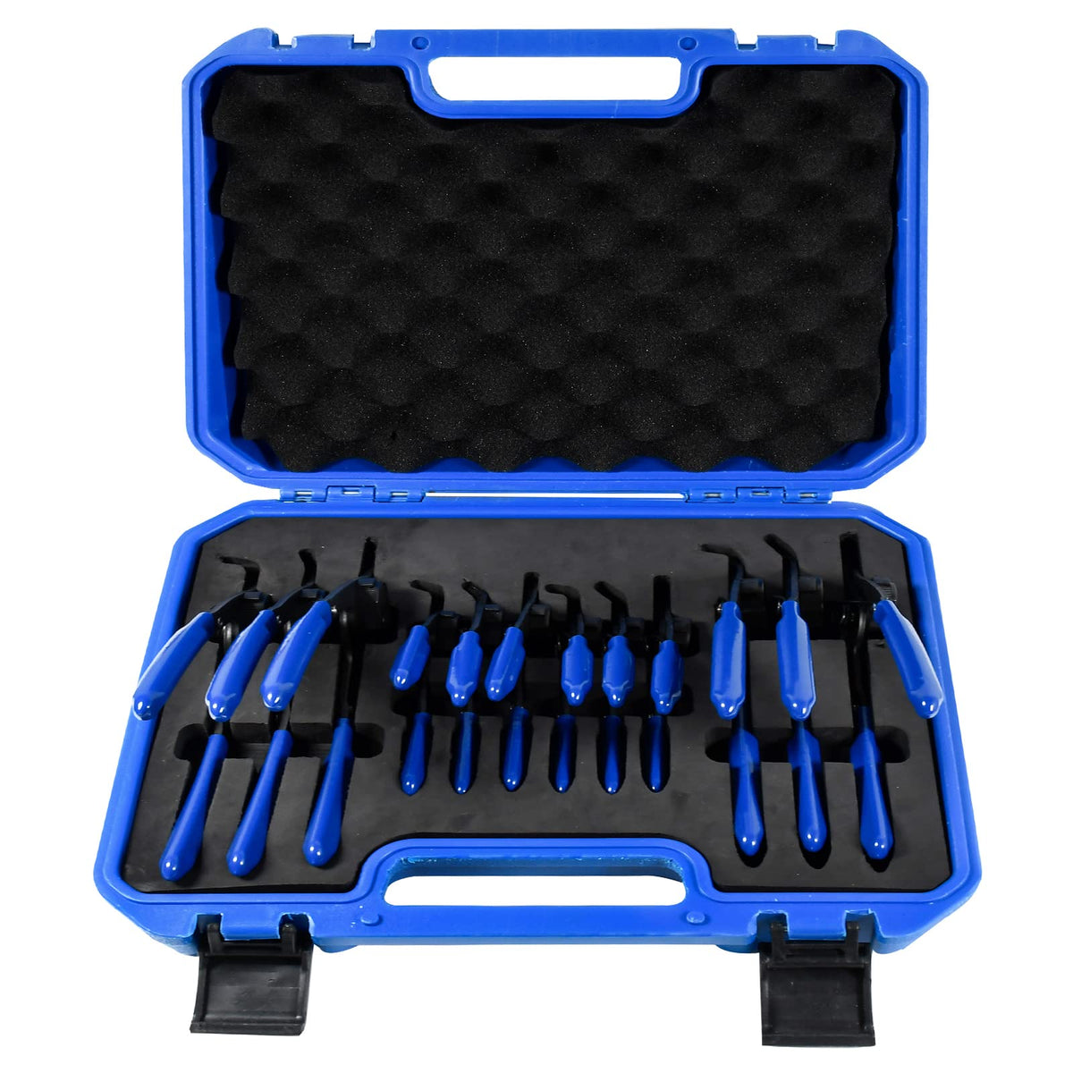 PESIKO 12-piece snap ring pliers set for versatile internal and external rings.