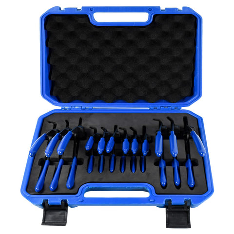 PESIKO 12-piece snap ring pliers set for versatile internal and external rings.