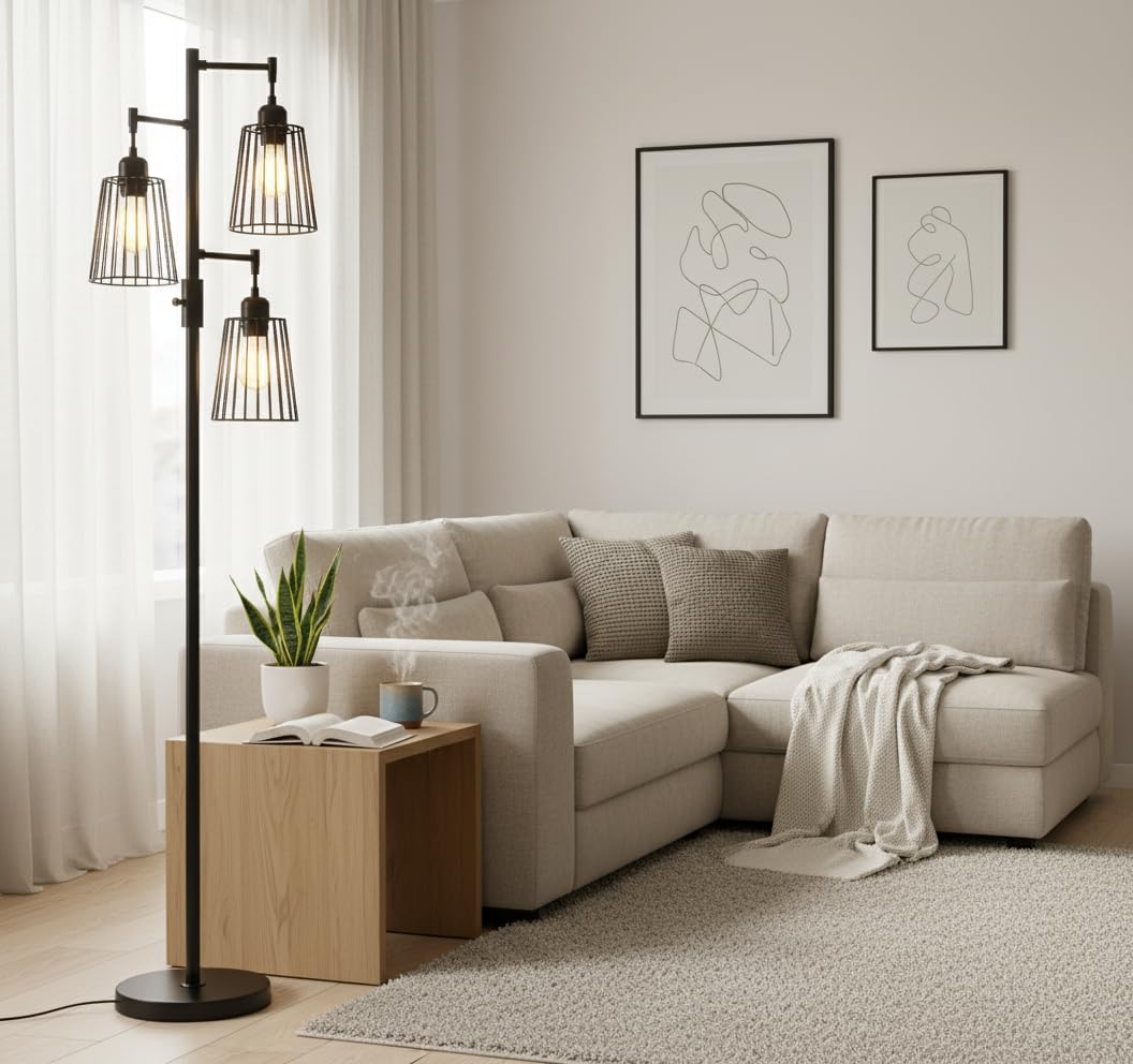 PESRAE dimmable floor lamp suited for living rooms, study spaces and relaxing corners.