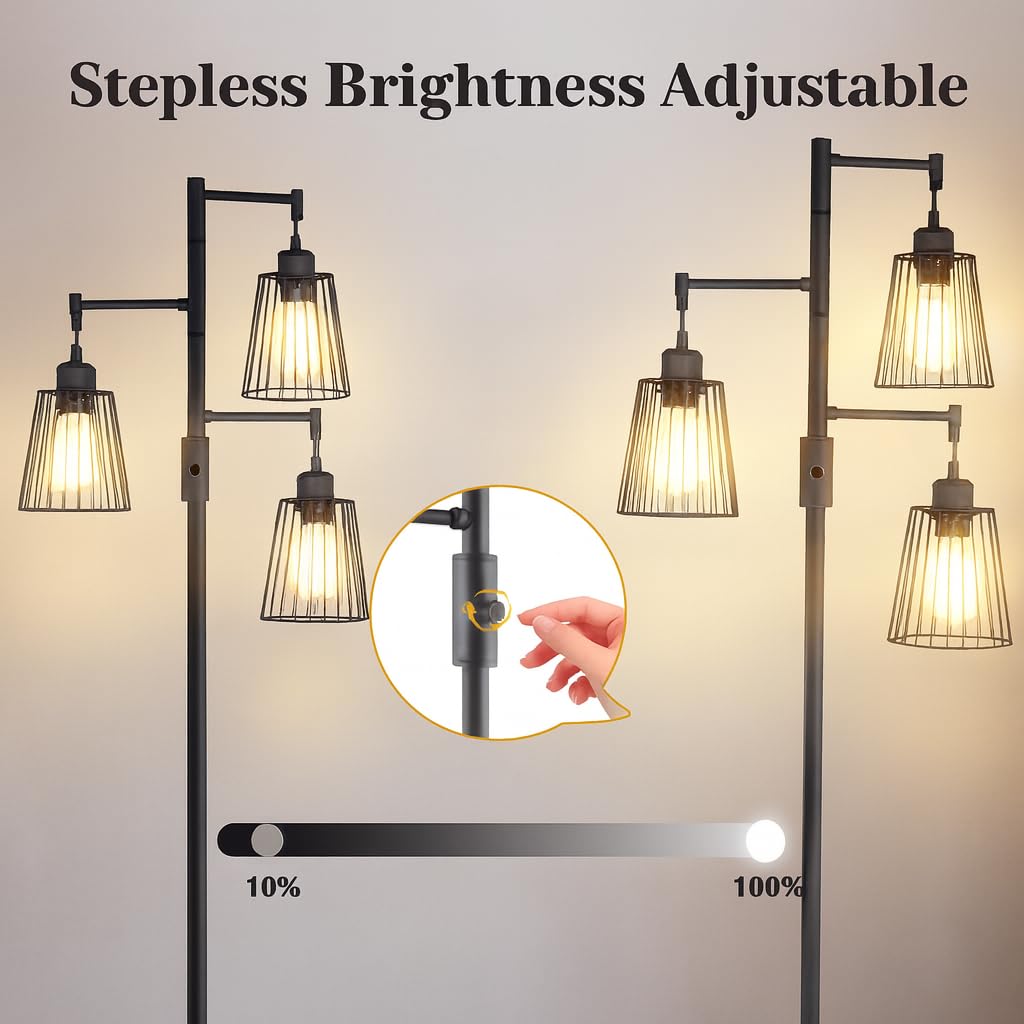 PESRAE floor lamp 72-inch height with heavy base for stable placement on carpets.