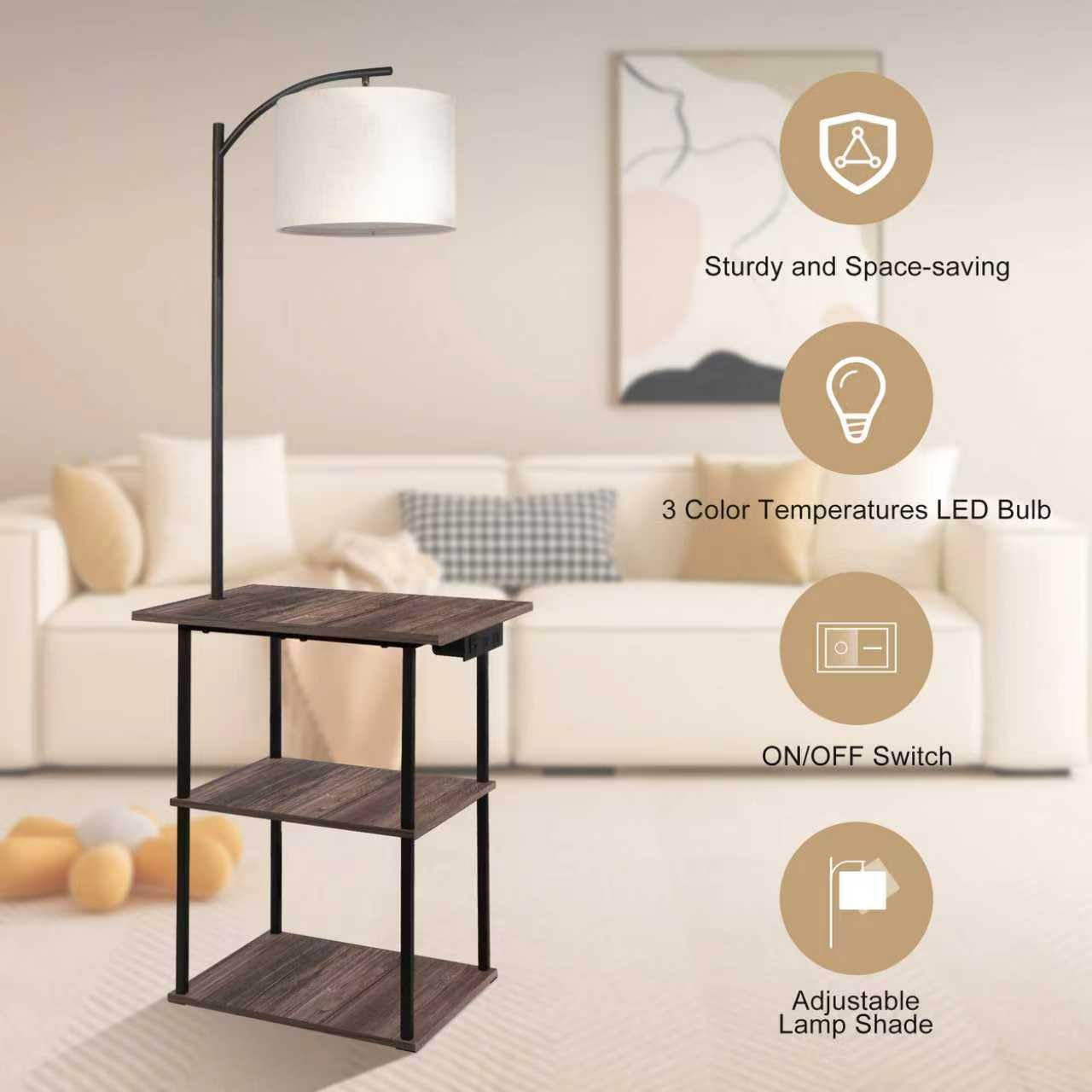 PESRAE three-layer shelves maximize small-space storage and display